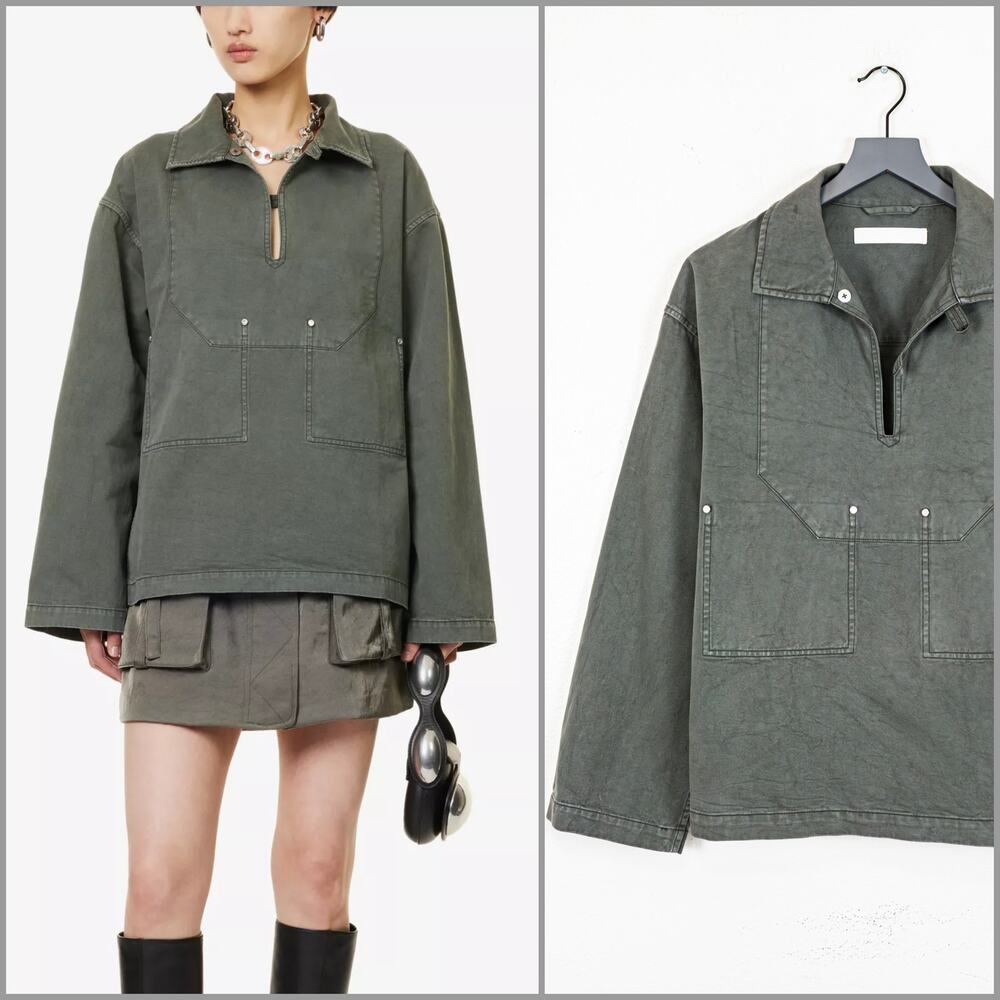 Dion Lee Olive Green Half-Zip Utility Pullover